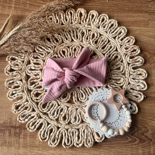 Opaska dziewczęca OPAG006 EkoBaby Mamatti - różowy