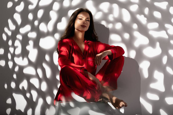 Piżama rozpinana The One Momenti Per Me red