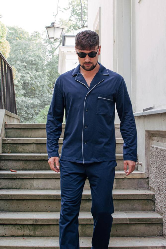 Piżama Męska 729 Norberto De Lafense - granat