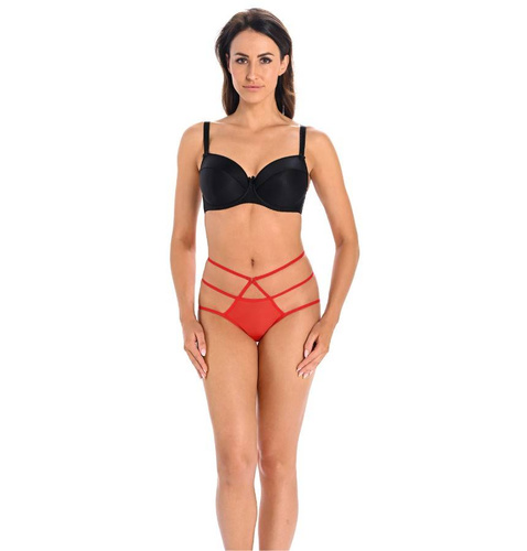 Figi damskie z paseczkami Demi Teyli - czerwony