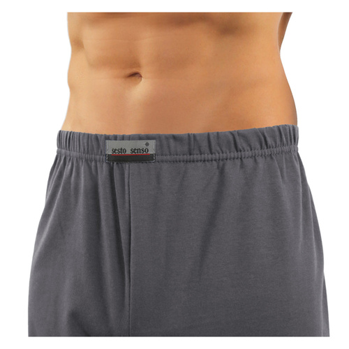 Bawełniana piżama męska, rozpinana Sesto Senso - kotwiczki grafit