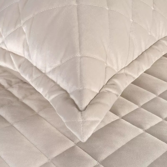 Eurofirany Ria 6 narzuta welurowa pikowana dekoracyjna kremowy