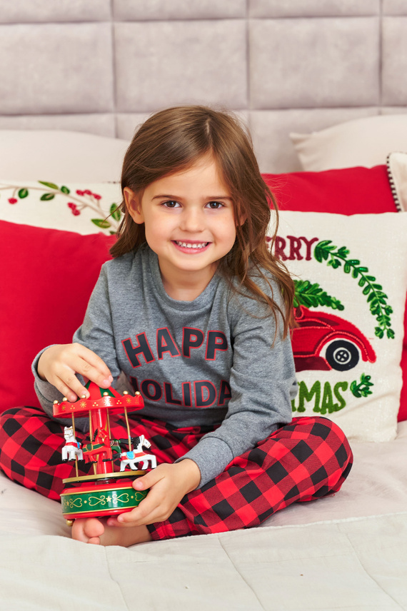 Doctor Nap 7345 – piżama dziecięca bawełniana Dark Grey z nadrukiem