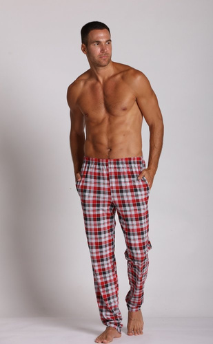 Spodnie piżamowe 362 Kratka Forex - czerwony