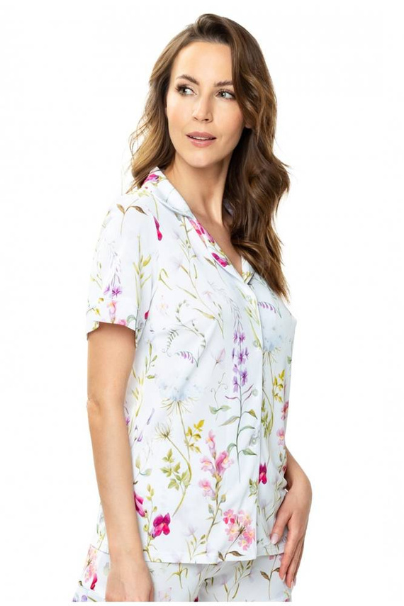 Bluzka piżamowa 86534 Flores Mewa druk w kwiaty