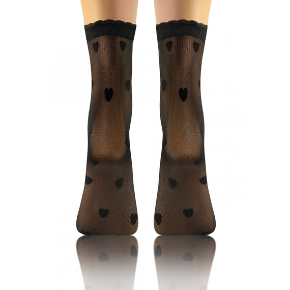 Skarpetki damskie rajstopowe Sesto Senso wzór 02 serca