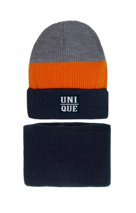 Komplet dla chłopca 46-520 czapka+tuba/komin Ajs