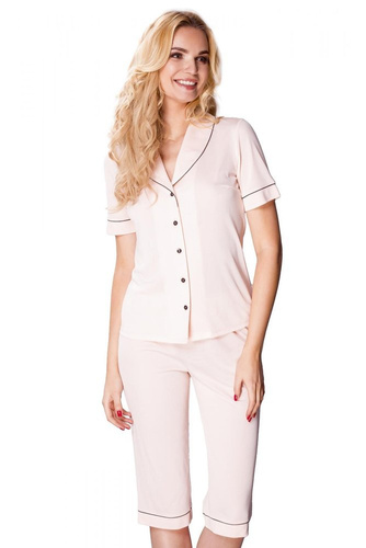 6297 Ellen piżama damska rozpinana Mewa łososiowy 