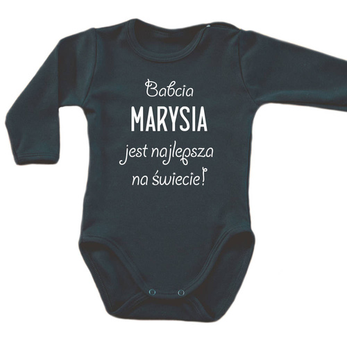Body długi rękaw "Babcia najlepsza na świecie"" Moocha czarny