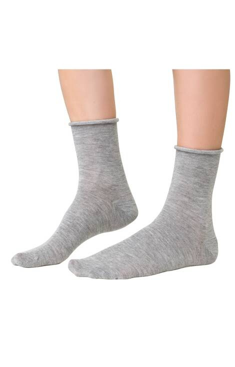 ART.083 Cashmare Skarpety damskie z kaszmirem - 002 szary melanż