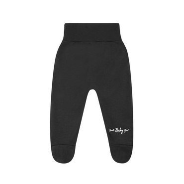 "Black & White - girl" Półśpioch bawełniany Terjan - czarny