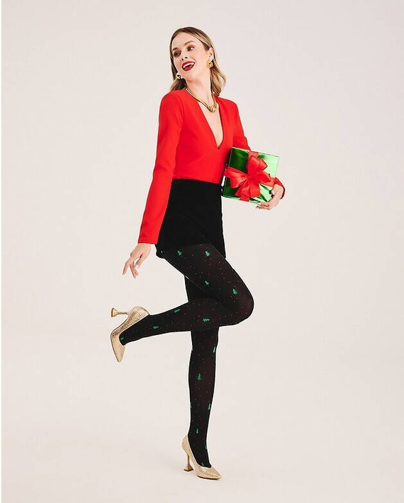 560 Christmas Trees Rajstopy 60 den Gabriella - czarny