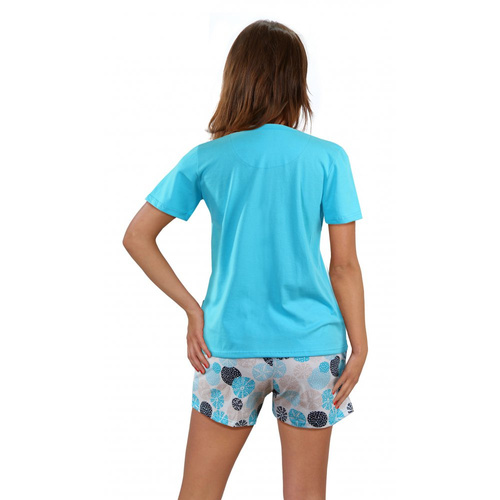 Piżama damska 2498/09 Sesto Senso turkusowy koła 