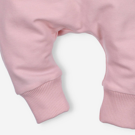 Spodnie dresowe z bawełny organicznej ABN-4518 Nini pudrowy róż