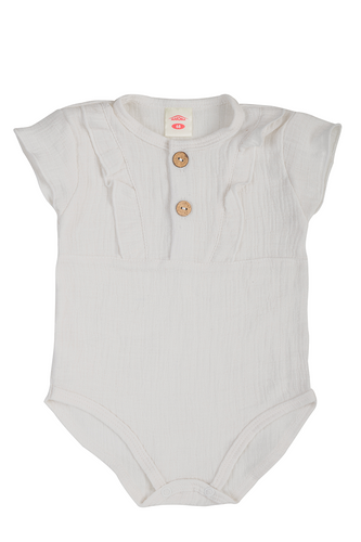 Body krótki rękaw muślinowe "Bamboo Muslin Girl Milk" Makoma