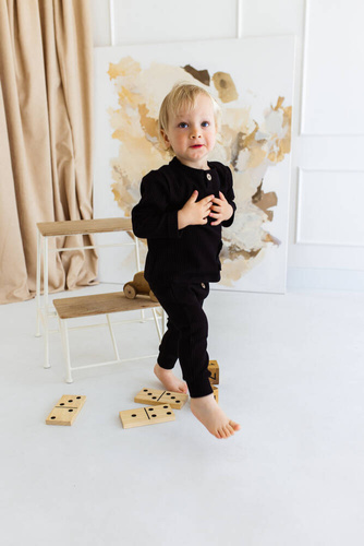 Bluza polo "Natural Waffel" Makoma black 