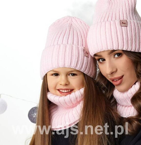Czapka + komin dla dziewczynki 46-448 AJS mix kolor