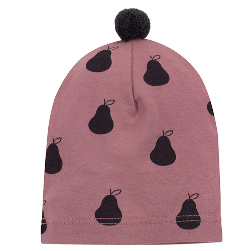 Czapka dla dziewczynki Tres Bien Pinokio - róż ciemny druk 