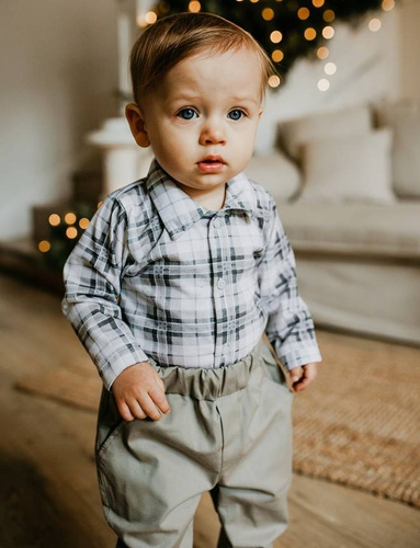 Body z kołnierzykiem Ceremony Eevi - szary kratka
