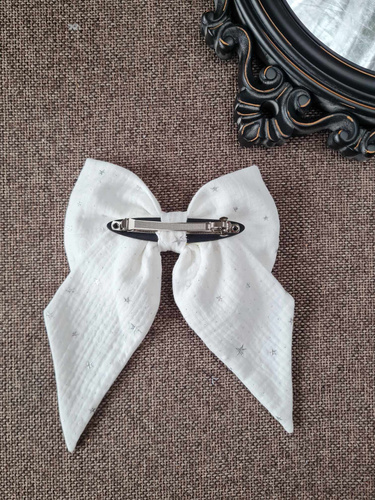 Muślinowa kokarda do włosów KMB16 Marija - biały