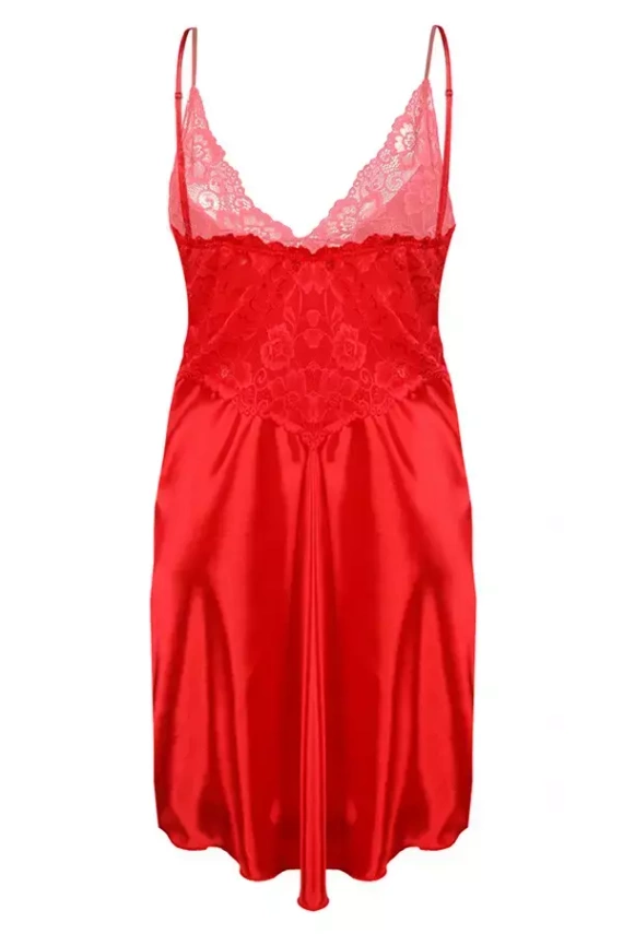 Wirydiana Halka satynowa koszulka damska DKaren - czerwona