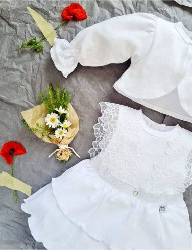 Sukienka + bolerko 184B Diva Marija - biały