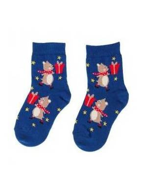 W84.155 Skarpety Świąteczne Damskie Wola 864 navy