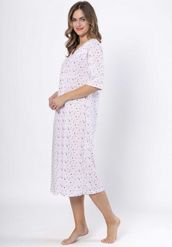 Dioniza 1638 Leveza – koszula nocna damska z bawełny, krótki rękaw, wygodna na lato