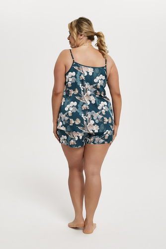 Piżama Damska wąskie ramiączko, krótkie spodenki Scarlet Italian Fashion - druk