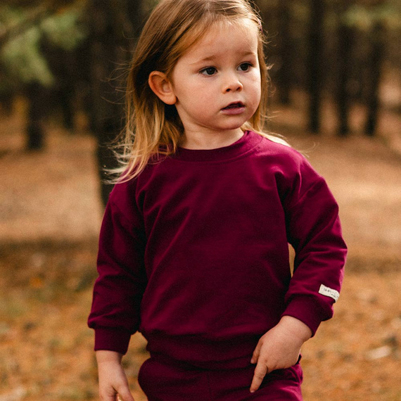 Eevi Simply Comfy bordowa – stylowa bluza oversize dla dzieci z miękkiej bawełny