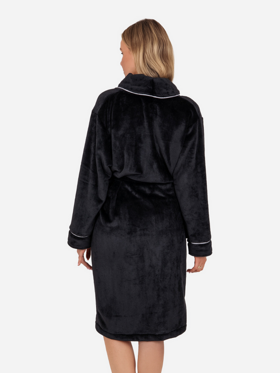 Szlafrok damski polarowy Rosa ByShelly - czarny