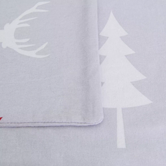 Pościel flanelowa świąteczna 31508/1 gwiazdki drzewa Darymex szary