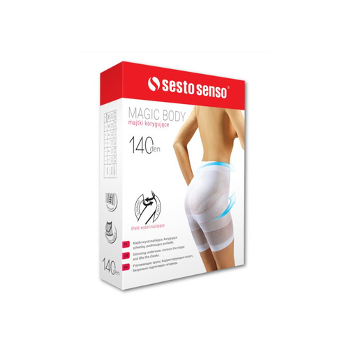 Szorty push up bezszwowe wyszczuplające Magic Body Sesto Senzo biały 