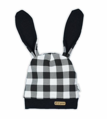 163358 Bunny Kratka Czapeczka Nicol - czarno-biały