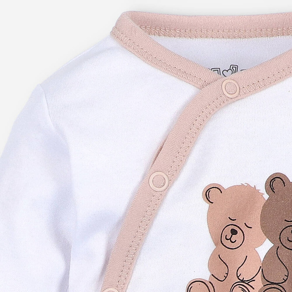 Body kopertowe z bawełny organicznej Sweet Bears Nini biały