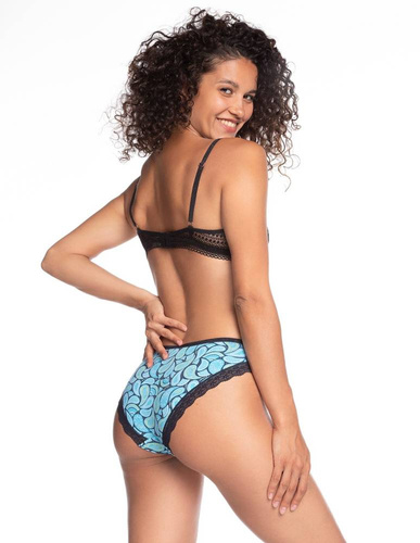 Figi Damskie L-1411  BI A'2 Lama  granatowy-niebieski