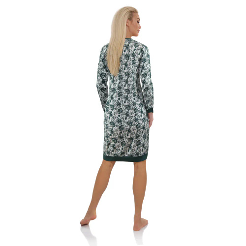 Koszula nocna Julia Long Sesto Senso kwiaty ciemna zieleń