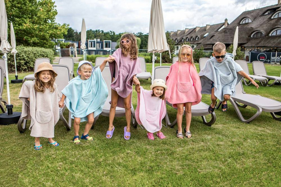 Poncho kąpielowe ręcznik z kapturem Popi AQUA NIÑO - beżowy