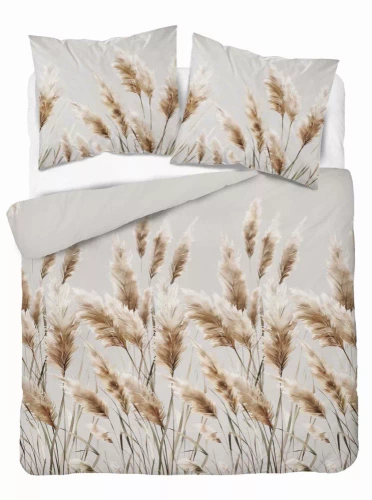 Pościel satynowa Trawy pampasowe 5329 B Detexpol szary 
