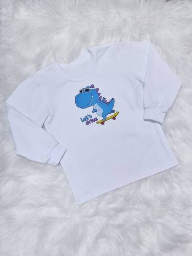 Bluzka dziecięca Let's drive długi rękaw Bambarillo - biały