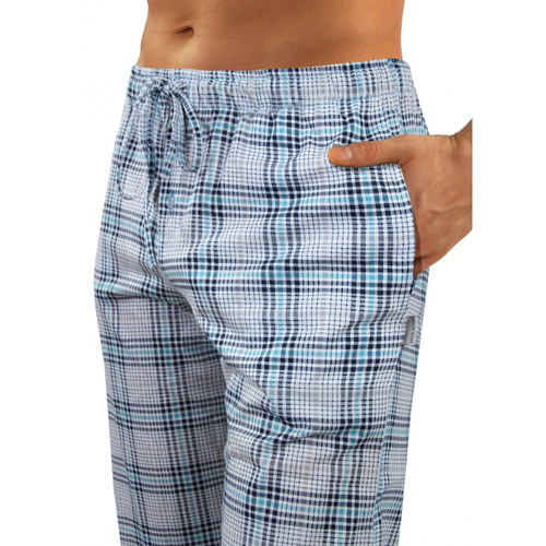 Bawełniana piżama męska z długim rękawem 2379/27 Sesto Senso - turkusowy 