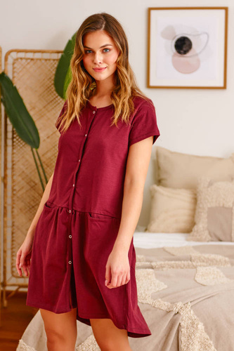 Koszula ciążowa i do karmienia 9445 Doctor Nap - sangria