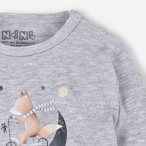 Bluzka z bawełny organicznej Space Tour Nini szary