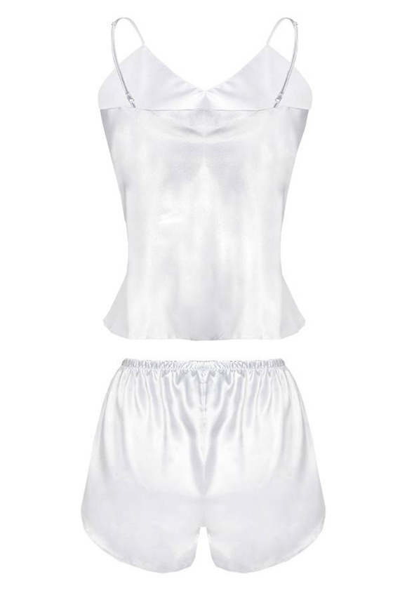 Karen Komplet piżamka damska satyna DKaren - biały