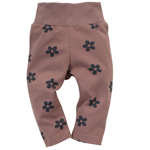 Legginsy niemowlęce z nadrukiem Happiness Pinokio - ciemny róż/druk 