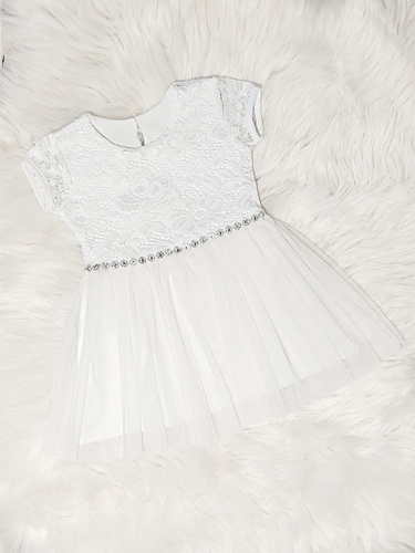 Sukienka dziewczęca Angel II Bamabrillo pudrowy róż 