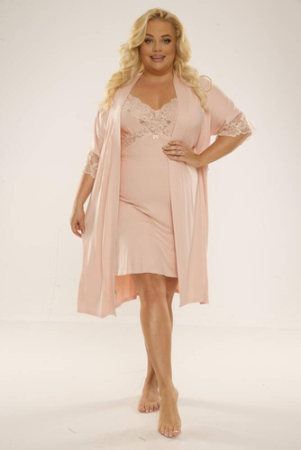 Koszula nocna 639 Noela Forex - beżowy