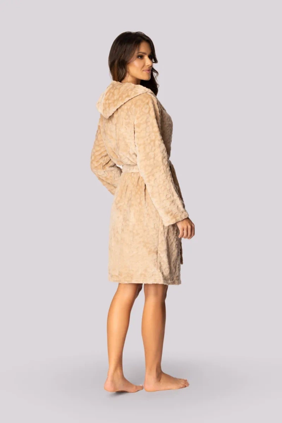 Szlafrok damski Leopard Envie beige