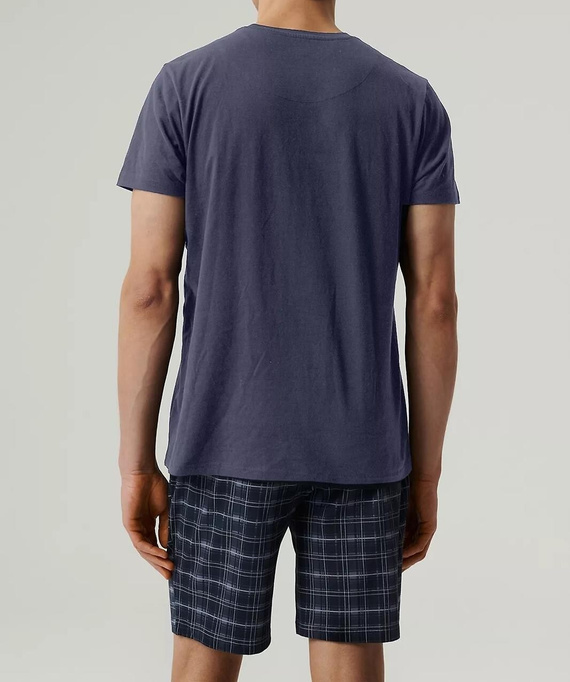 Piżama męska krótki rękaw NMP-380 Atlantic-granatowy