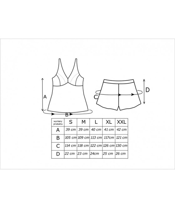 Piżama Damska krótkie spodenki, ramiączko Mari 1/2 Donna -ecru